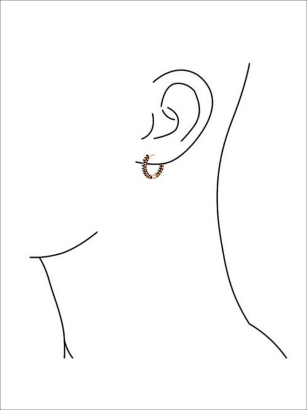 Rose Gold Plated Pave CZ Inside Out Hoop Earrings - Picture 2 of 6